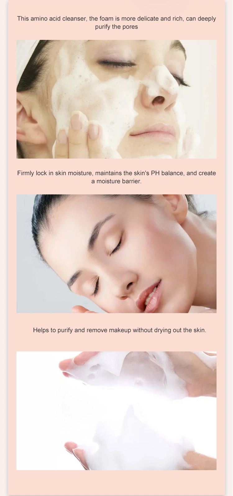 Custom Logo Face Wash Deep Cleansing Oil Control Skin Repairing Moisturizing Facial Cleanser