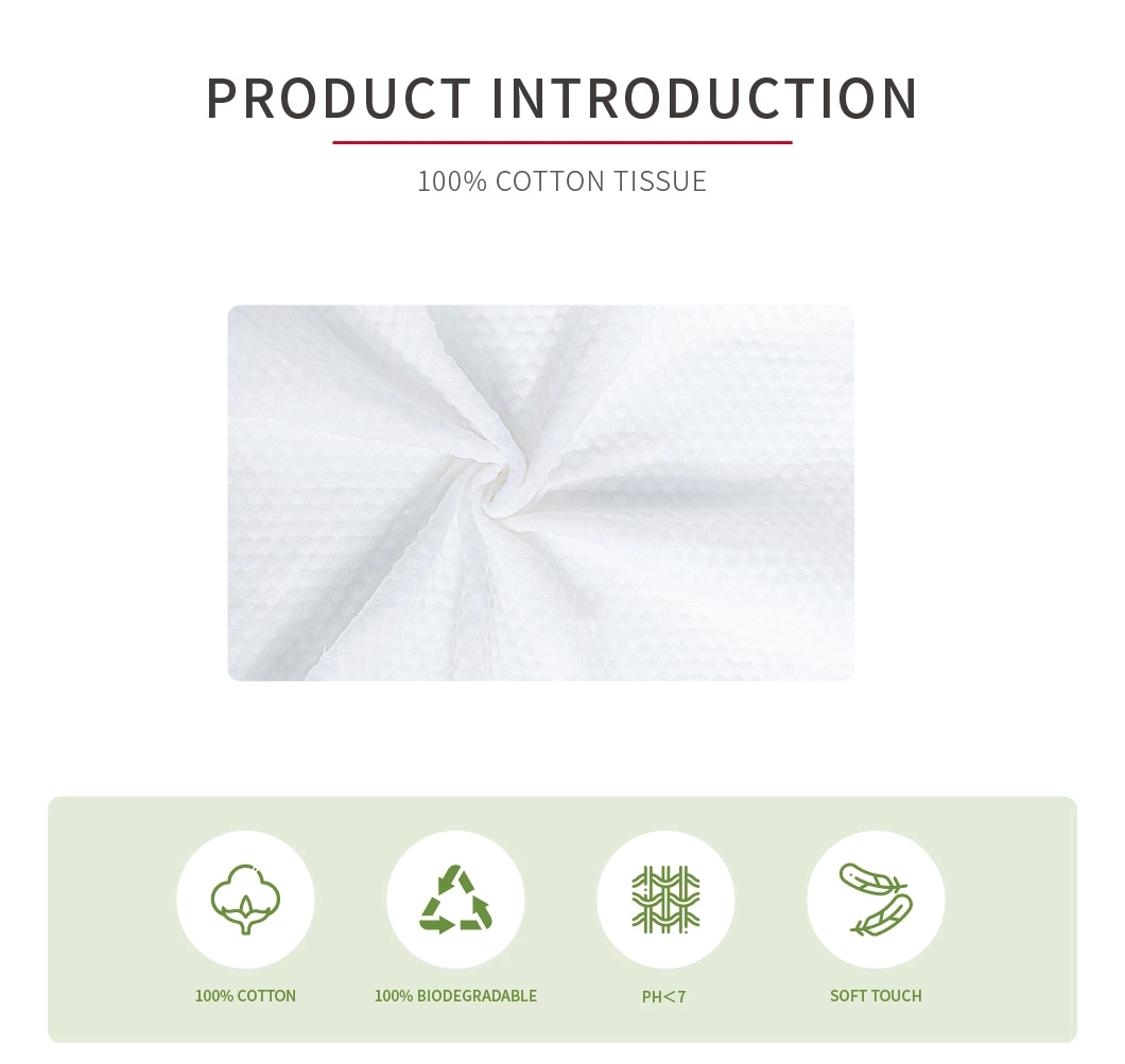 Disposable Face Cotton Towel Dry Wipes for Facial Cleaning, Cotton Tissue Face Wipes Custom Logo