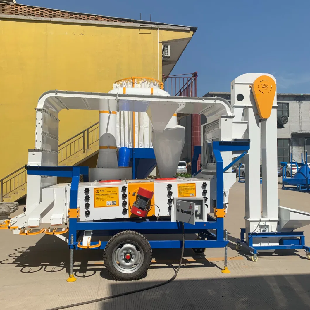 Helida Paddy Cleaner Pea Chickpeas Sorting Machine Soybean Beans Separator 8t/H Double Air Screen Seed Cleaner and Grader