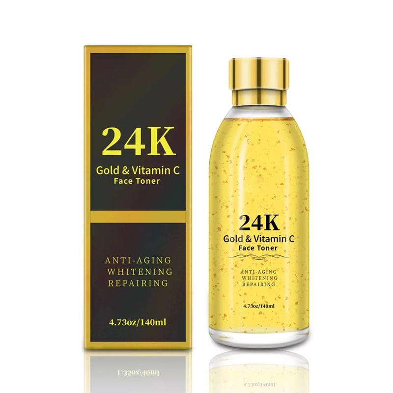 OEM Makeup Skin Care Facial Essence Liquid Water Moisturizing Hydrating Whitening 24K Gold Face Toner