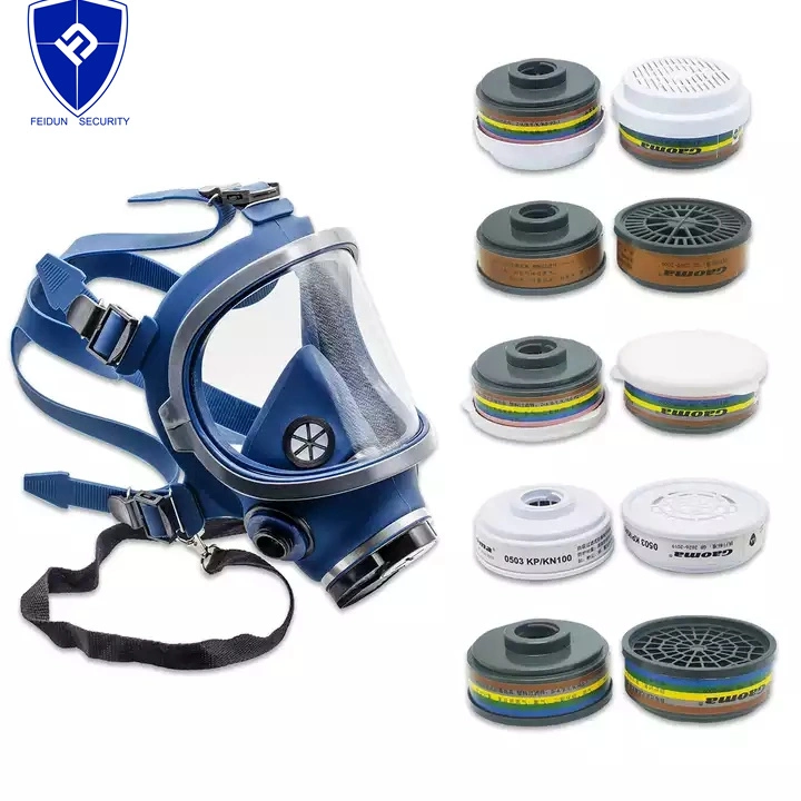 Manufacture Industry Self-Priming Tactical Acid Diver Silica Gel Additional Filtering Full Face Rebreather Gas Mask