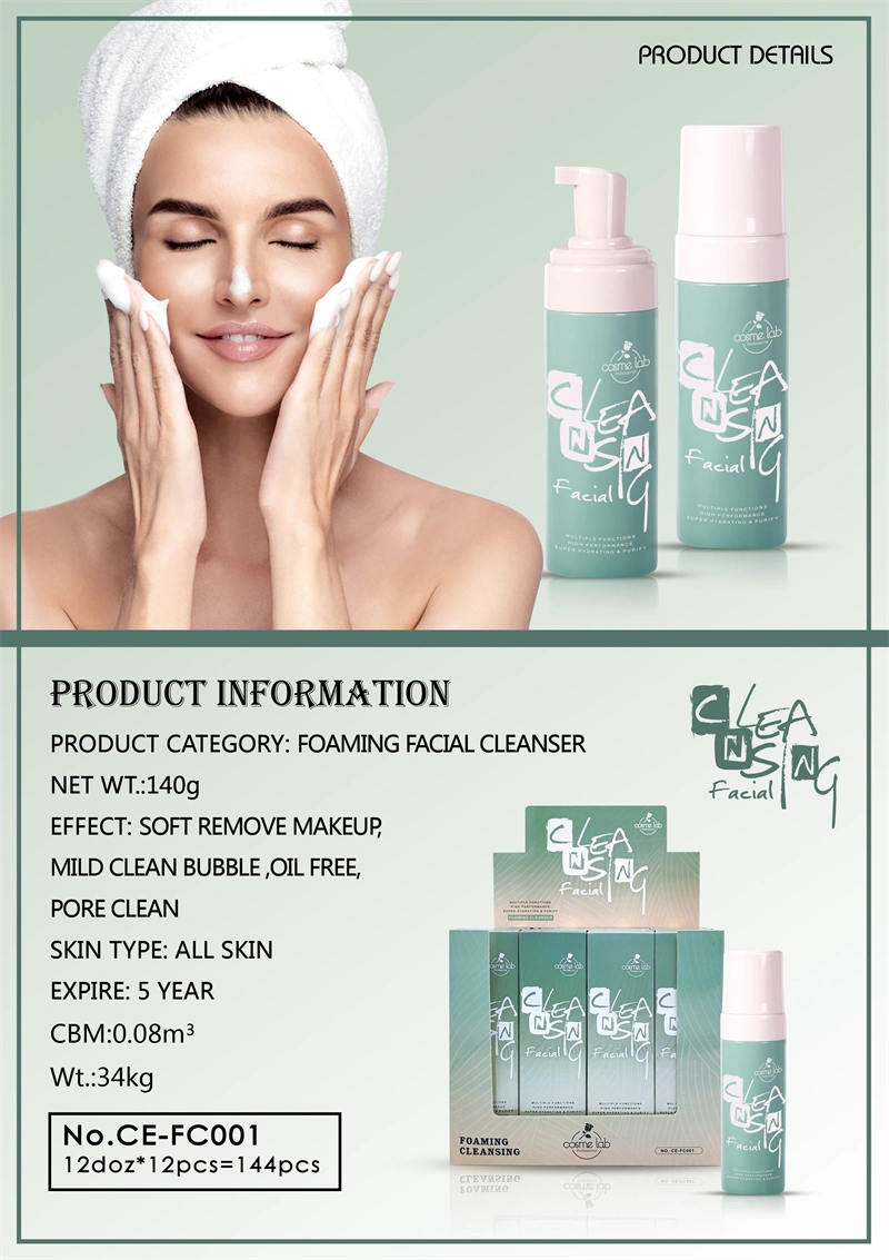 Cosme Lab Private Label Soft Remover Makeup Oil Free Super Hydrating Cleansing Pore Purify Foaming Cleanser for Face Cleansing