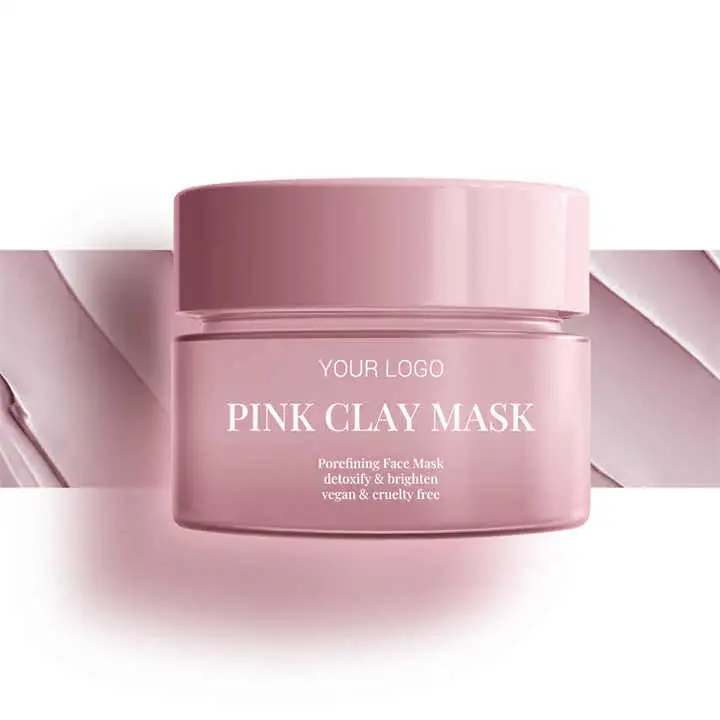 Organic Purifying Skin Care Lightening Brightening Pink Clay Mud Mask