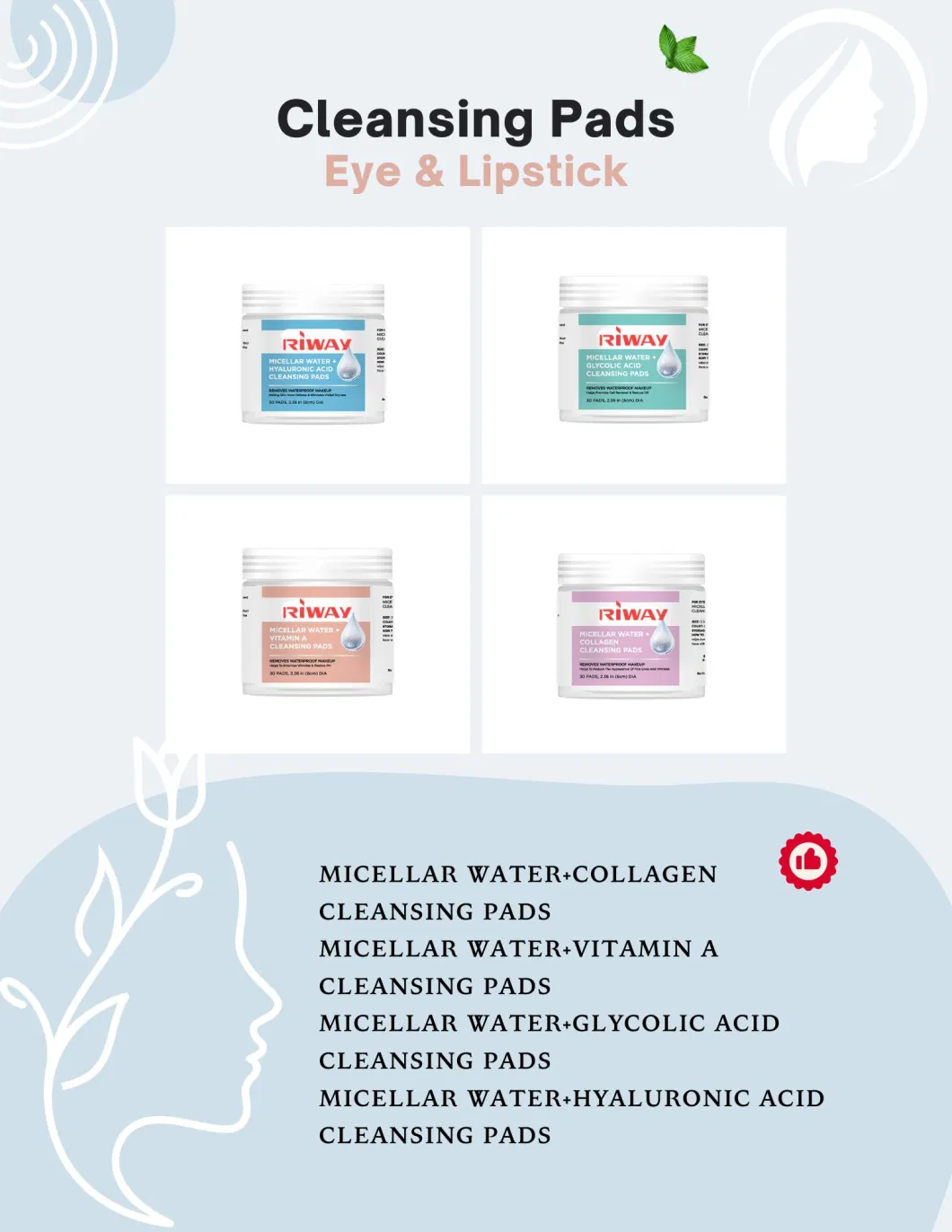 Makeup Remover Facial Cleaning Wipes Rose Water