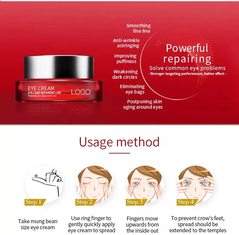 OEM Make Own Logo Brand Anti-Wrinkle Moisturizer Anti-Aging Repairing Natural Organic Collagen Eye Cream