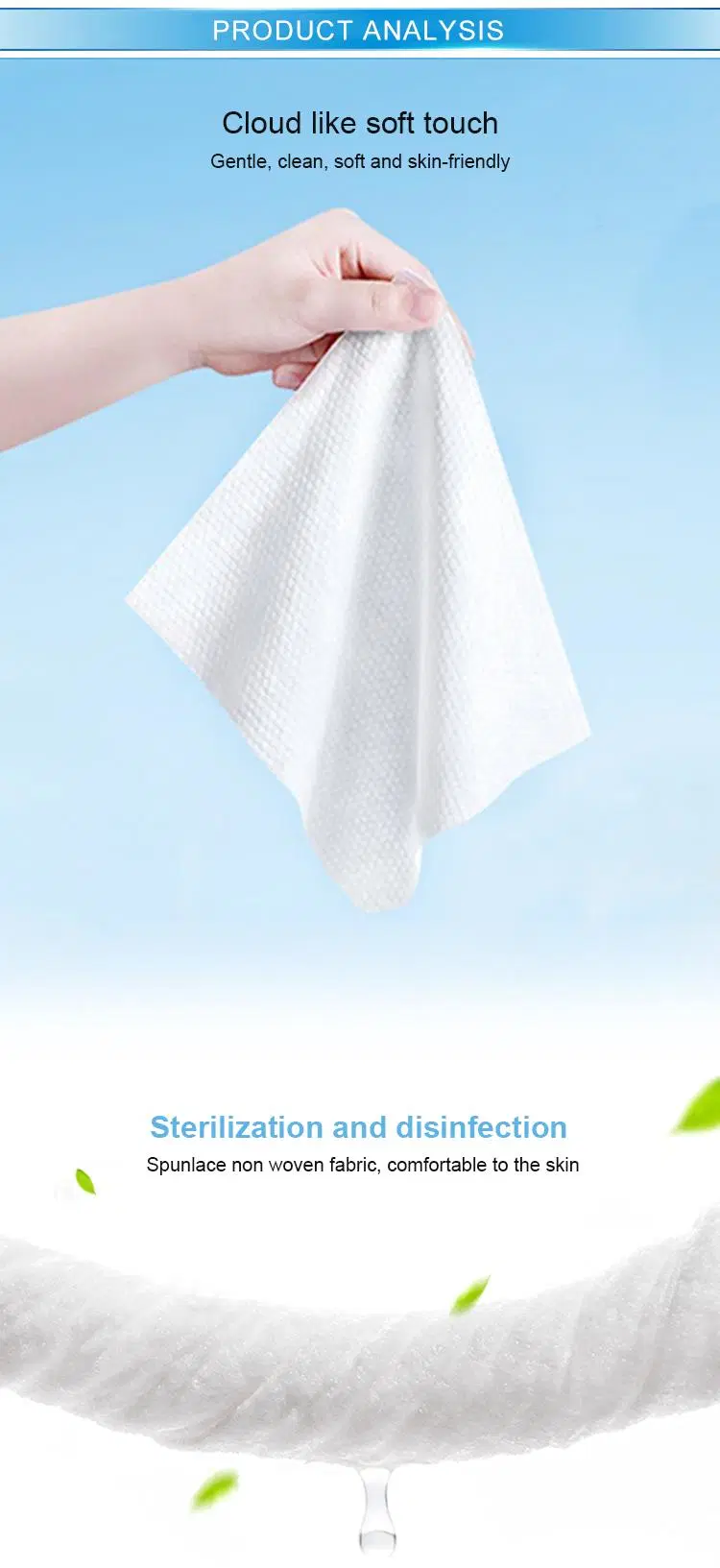 Eco-Friendly Bamboo Fiber Purified Water Alcohol-Free Flushable Baby Wipes Professional Wet Wipes Manufacturer Factory Baby Care Cleaning Product Skincare Wipe