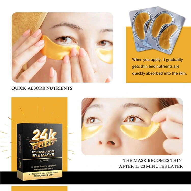 Anti Aging 24K Gold Hydrogel Under Eye Mask for Women and Men