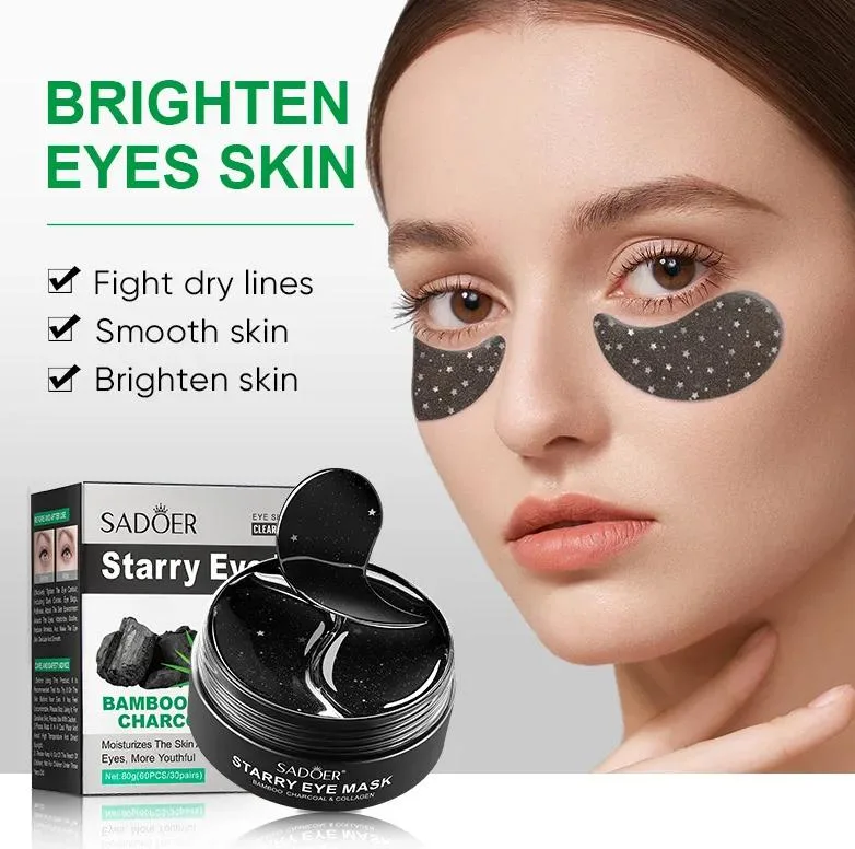 Online Wholesale in Stock Private Label Collagen Bamboo Charcoal Rose Starry Sky Eye Patch Moisturize Anti Aging Skin Care Crystal Eye Mask