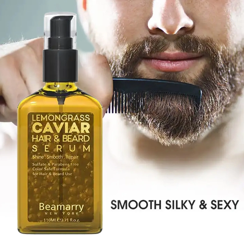 Beamarry Private Label OEM ODM Hair Care Hair Beard Treatment Lemongrass Caviar Hair &amp; Beard Serum for Hair &amp; Beard