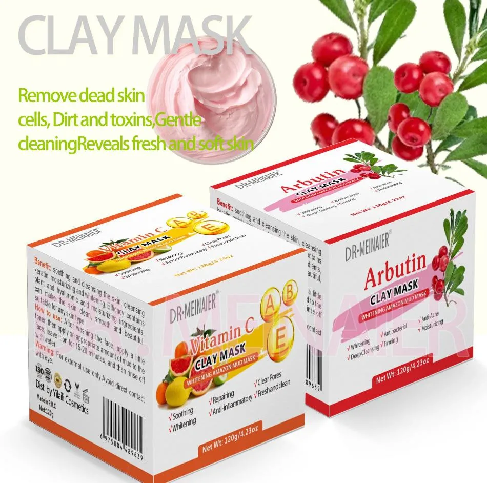 Online Wholesale in Stock Custom Logo Natural Facial Mud Clay Mask Whitening Skin Care Anti Acne Wrinkle Cleansing Spots Hydrate Face Mask Cream