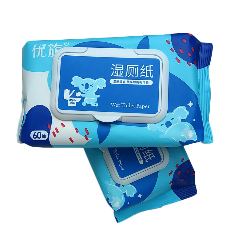 60PCS Multipurpose Cleansing Disposable Adults Flushable Toilet Wipes