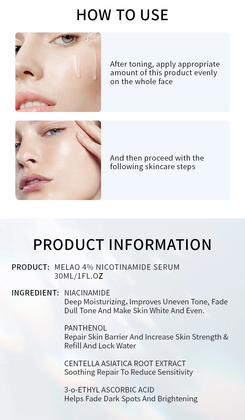 4% Nicotinamide Serum Custom Brightening Moisturizing Wholesale Anti-Aging Serum of Face