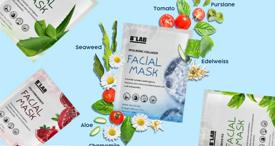 Private Label Skin Care Facial Sheet Mask Natural Plant Fruit Extract Moisturizing Face Mask