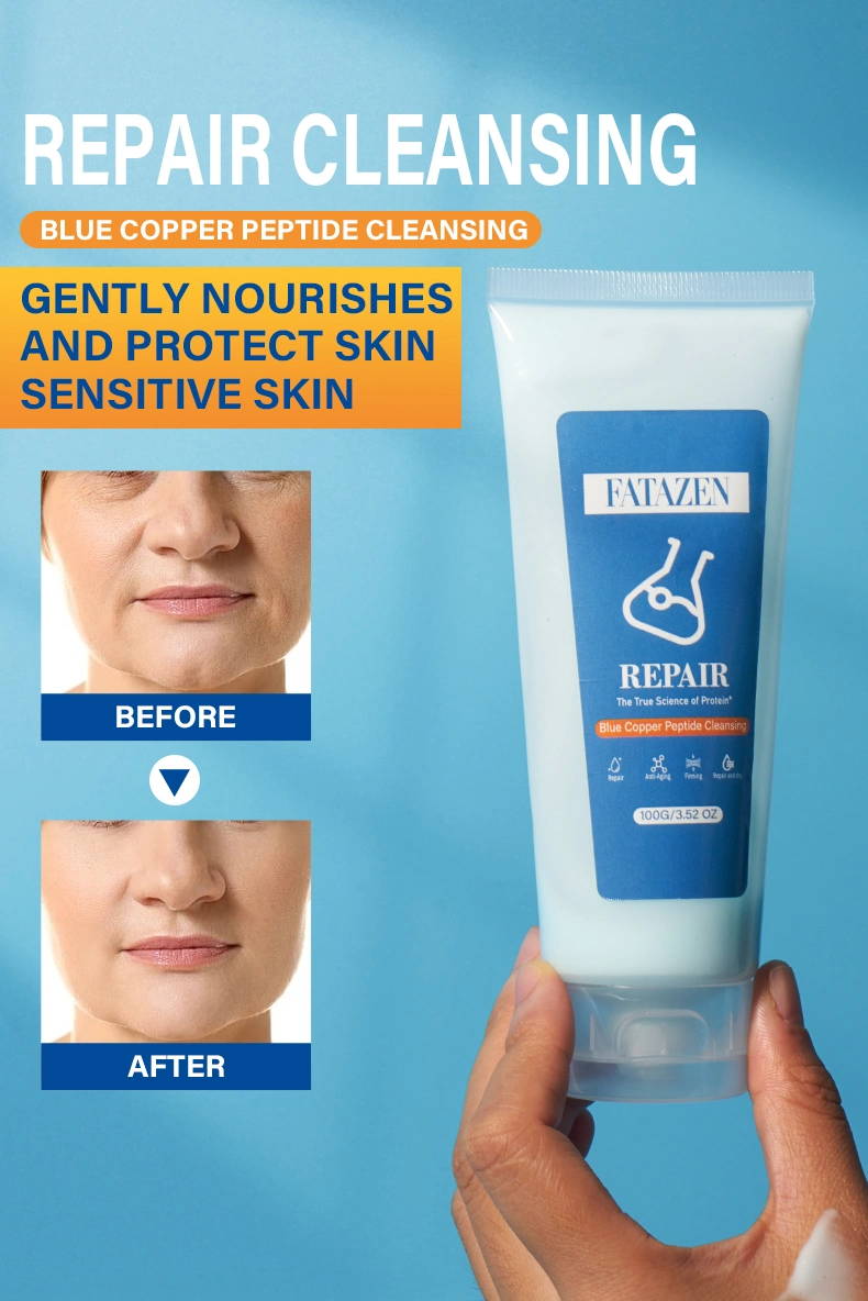 Moisturizing Blue Copper Peptide Deep Cleaning Smoothing Foaming Repairing Facial Cleanser Cream