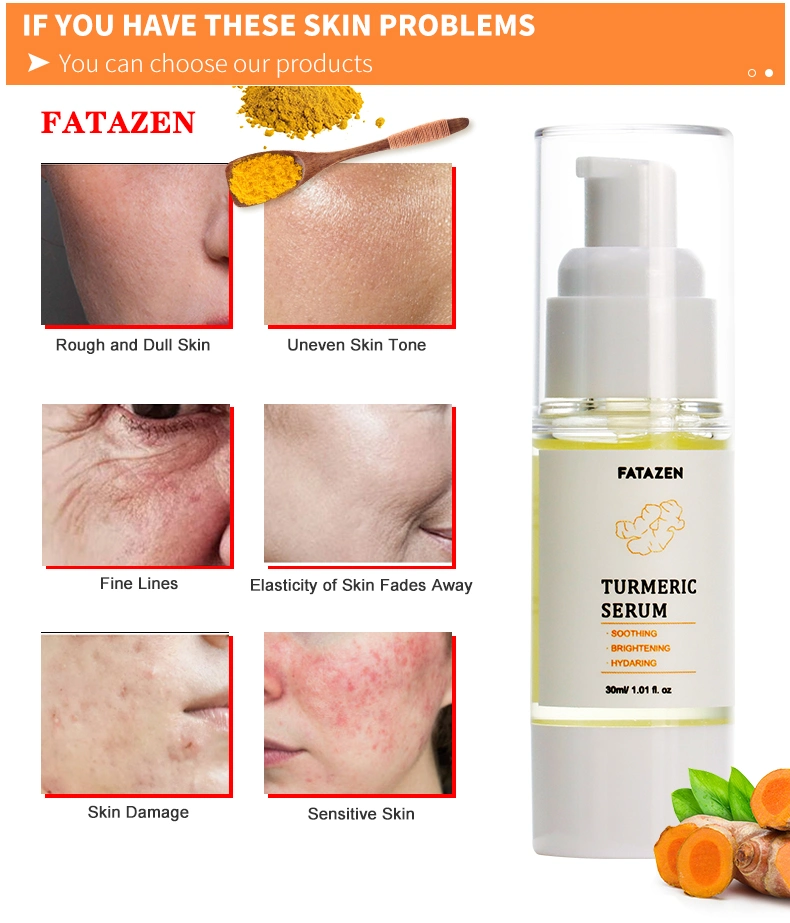 Hot Selling Natural Turmeric Brightening Skin Care Face Serum Whitening Facial Vitamin C Serum