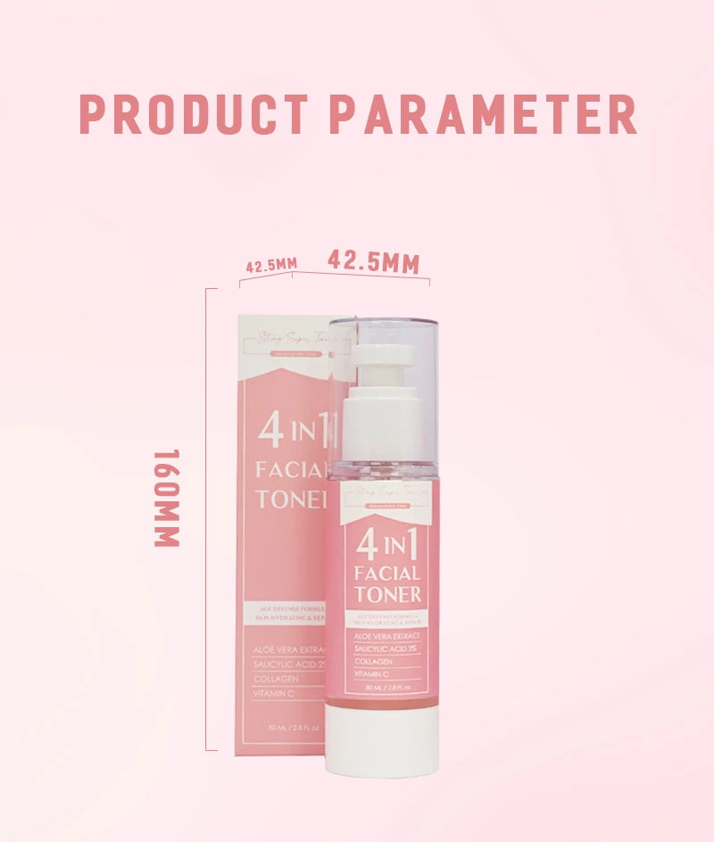 Aixin Private Label 80ml Moisturizing Soothing Clear Pores Brightening Skin Salicylic Acid Vitamin C Collagen 4 in 1 Face Toner