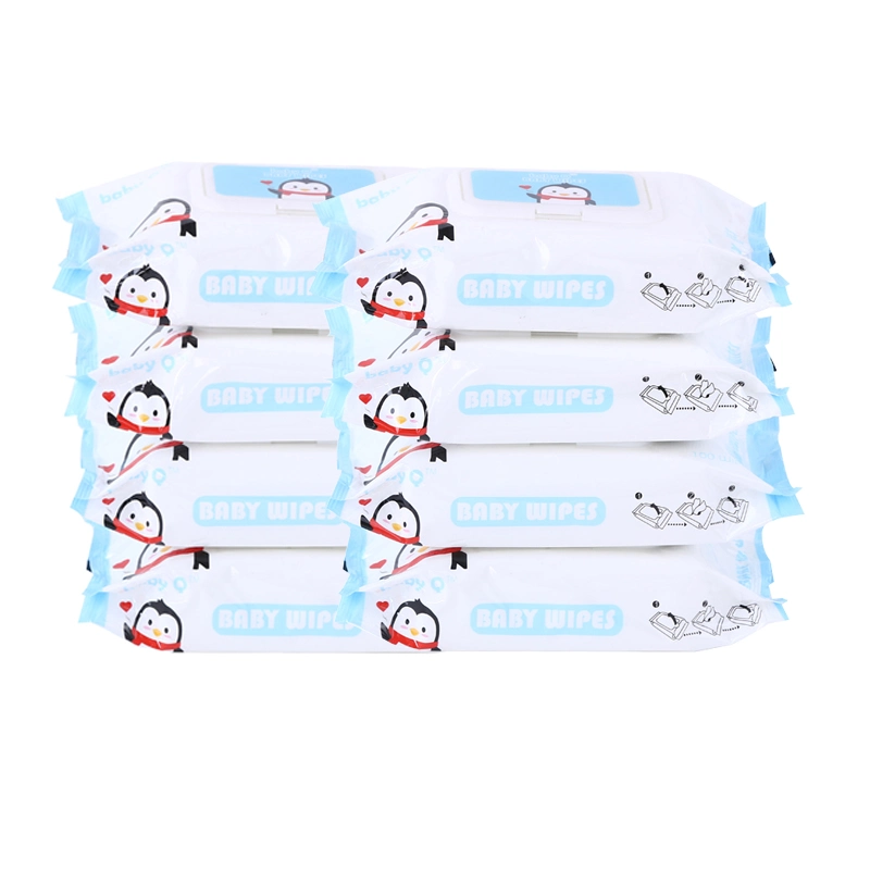 Printed Big Facial Tissue Package Disposable Baby Wipes Travel Wet Wipes 100PCS