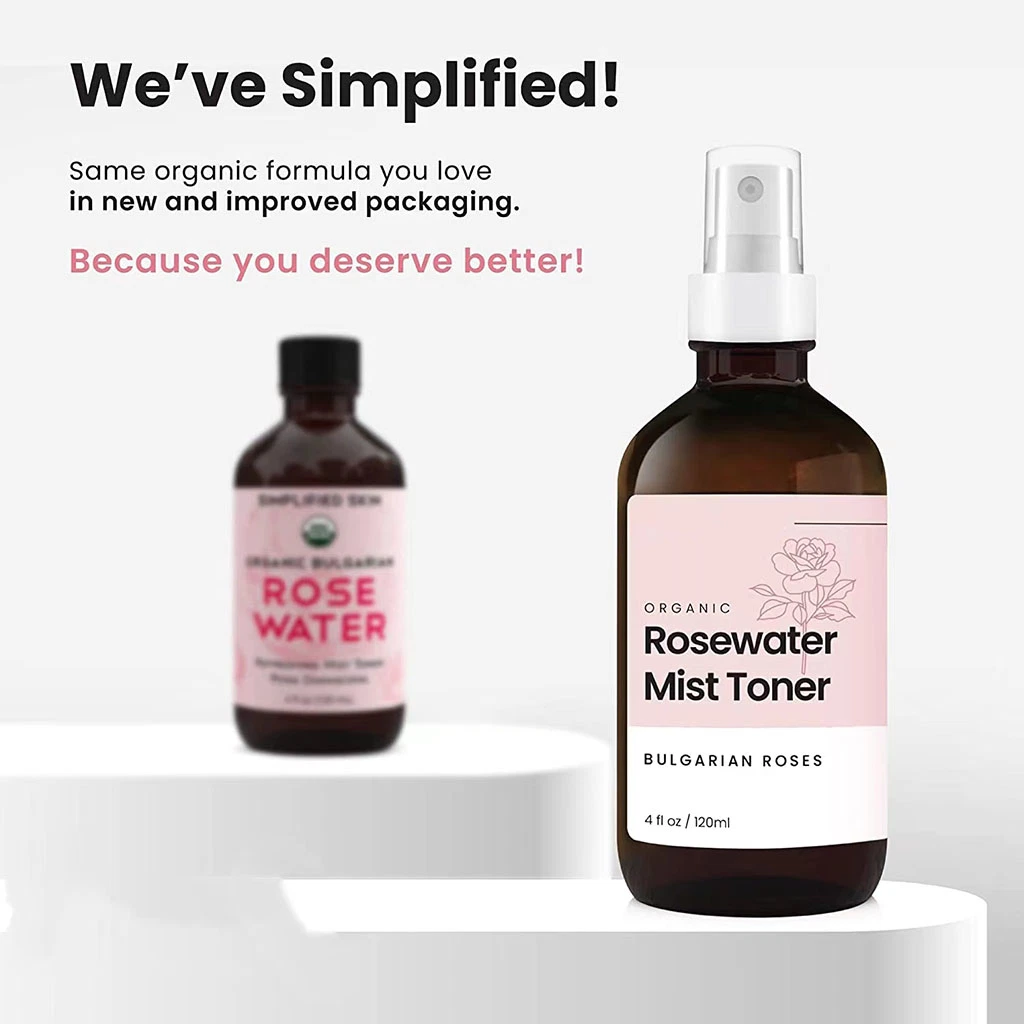 Natural Organic Whitening Rose Water Skin Care Toner Glow Essence with Niacinamide Hydrating Face Toner for All Skin