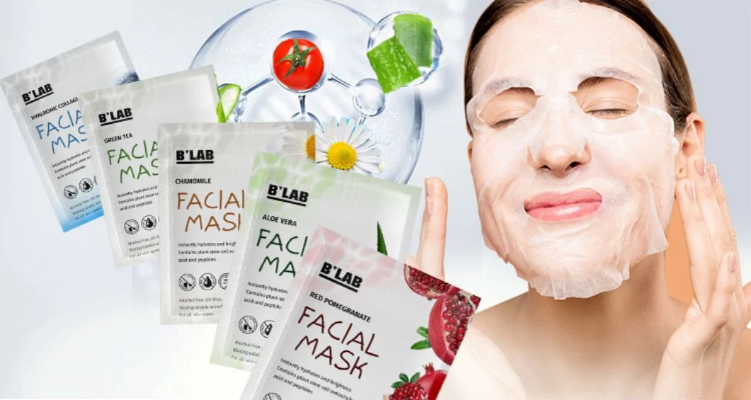 Private Label Skin Care Facial Sheet Mask Natural Plant Fruit Extract Moisturizing Face Mask