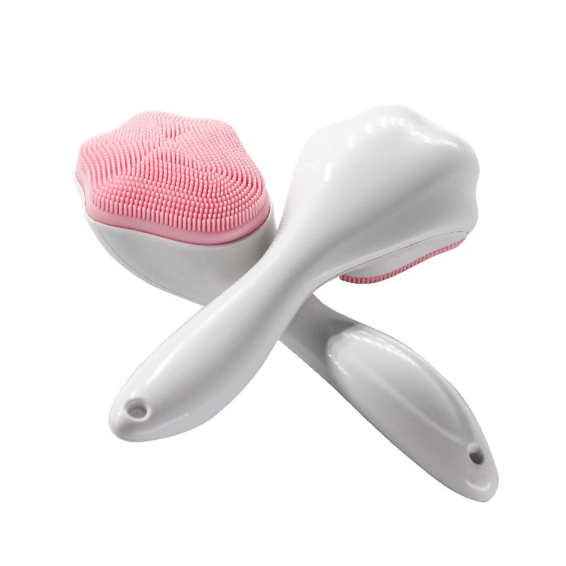 Silicone Heart-Shaped Peach Heart Double-Sided Massage Cleansing Brush for Adult Face Wash Bath