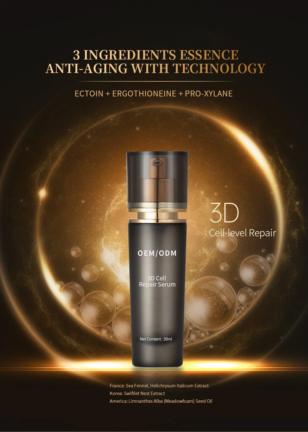 2024 Factory New 3D Cell-Level Repairing Serum Firming Antioxidant Skincare Face Serum