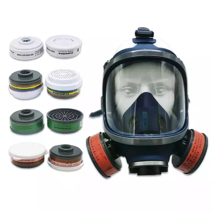 Manufacture Industry Self-Priming Tactical Acid Diver Silica Gel Additional Filtering Full Face Rebreather Gas Mask