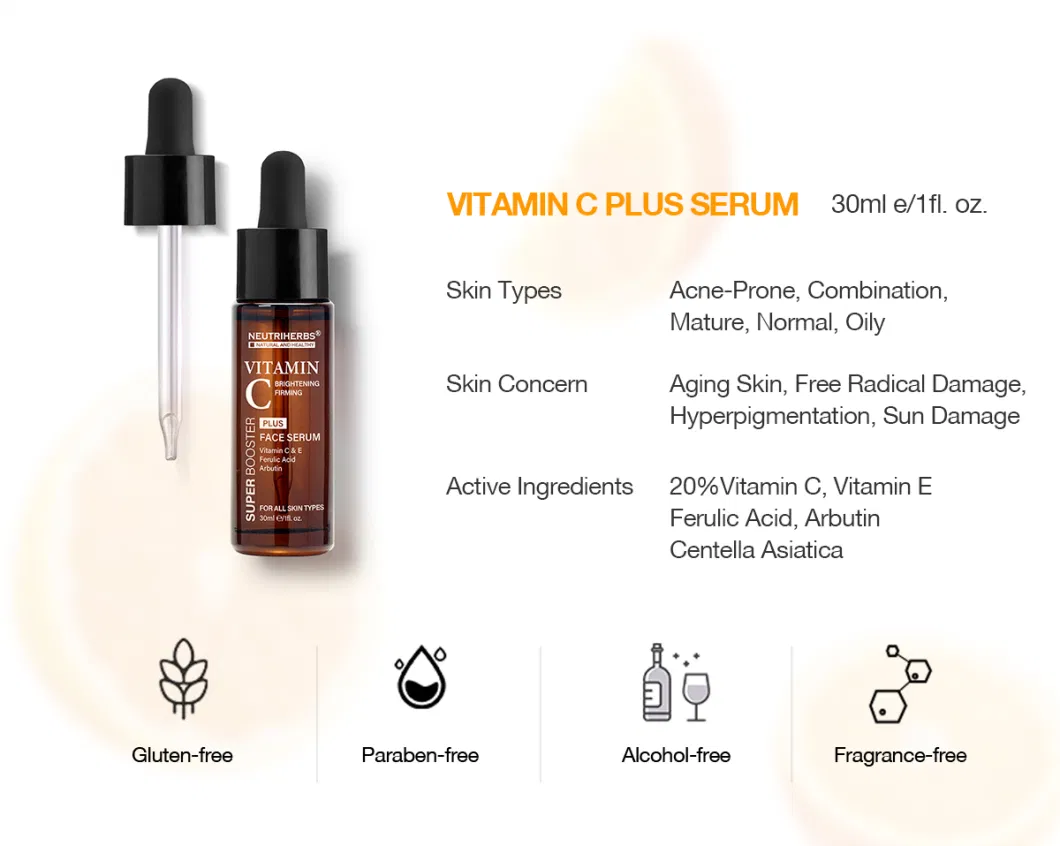 Private Label Whitening Vitamin C Anti Aging Serum for Skin Lightening