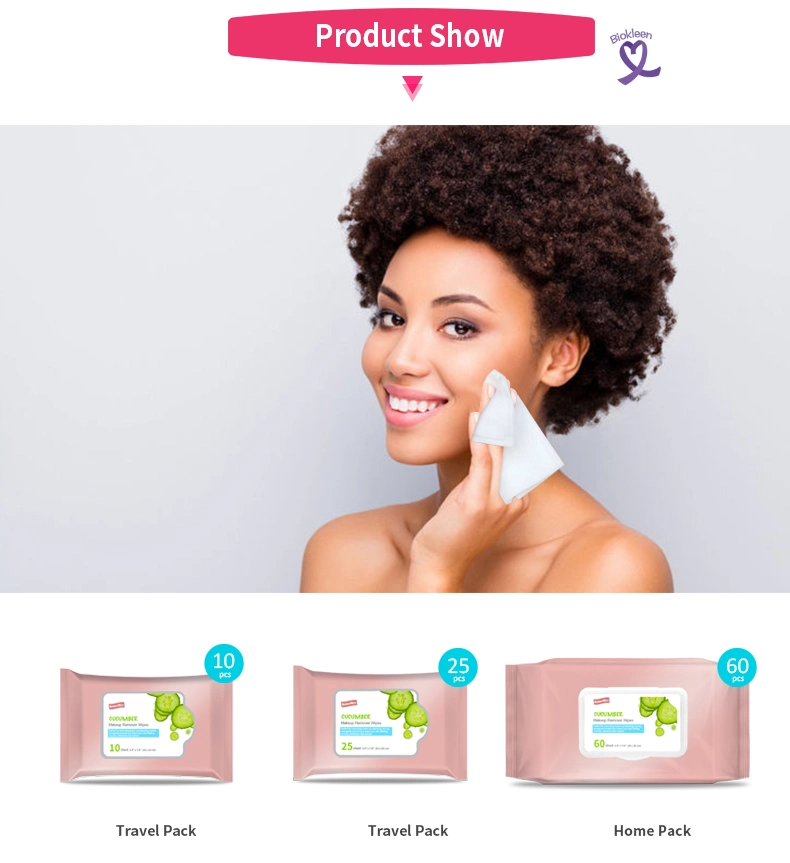 Custom Logo Wholesale Organic Oil Free Makeup Cosmetic Cleansing Make up Remover Wet Wipe Private Label