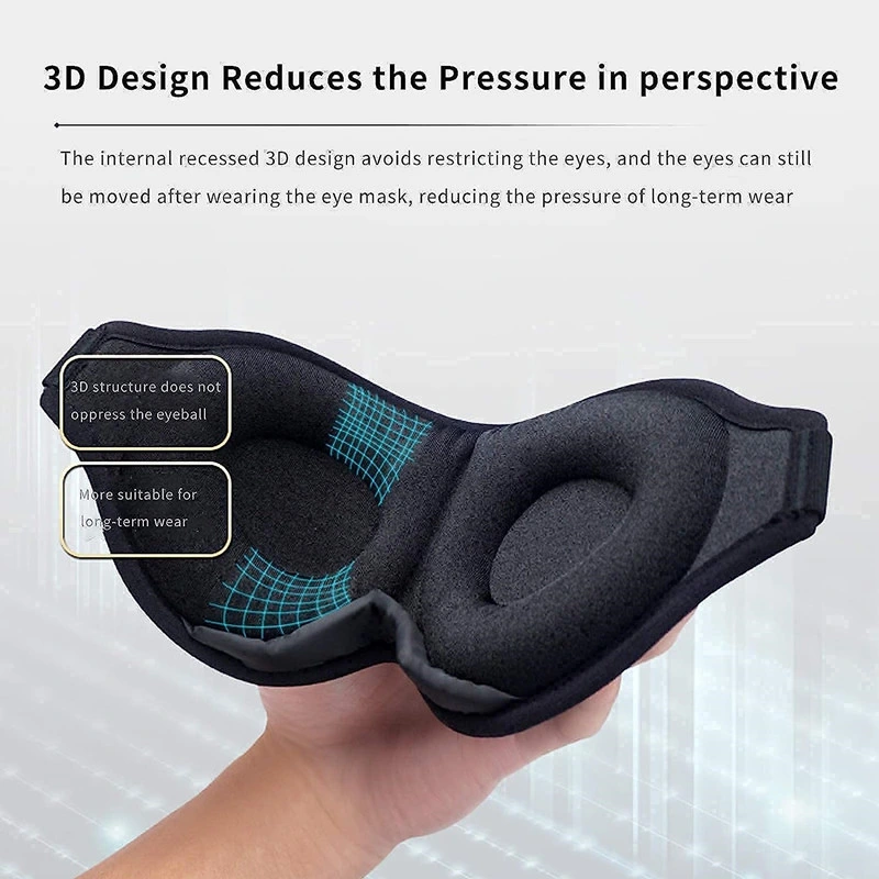 3D Removable Silk Travel Eye Mask for Deep Cool Eye Cup Sleep Mask