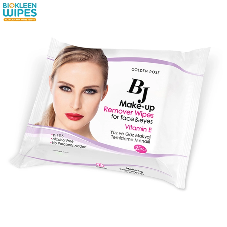 Biokleen OEM Free Sample Fragrance-Free Disposable Oil Removing Hyaluronic Acid Makeup and Mascara Makeup Removal Wipes