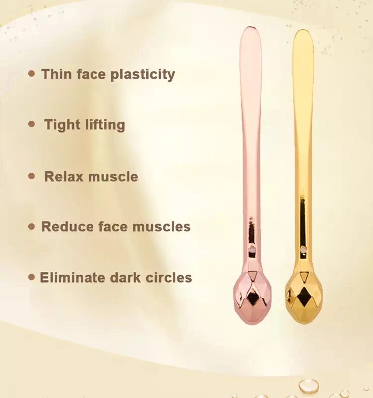 Wholesale Beauty Tool Eye Cream Applicator Mixing Spatulas Skin Care Mini Zinc Alloy Mask Eye Cream Introducing Scoop with Massage Stick