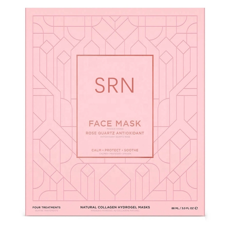 OEM Custom Rose Quartz Pink Gold Collagen Hydrogel Anti Aging Firming Half Face Mask Treatment Mask Kit