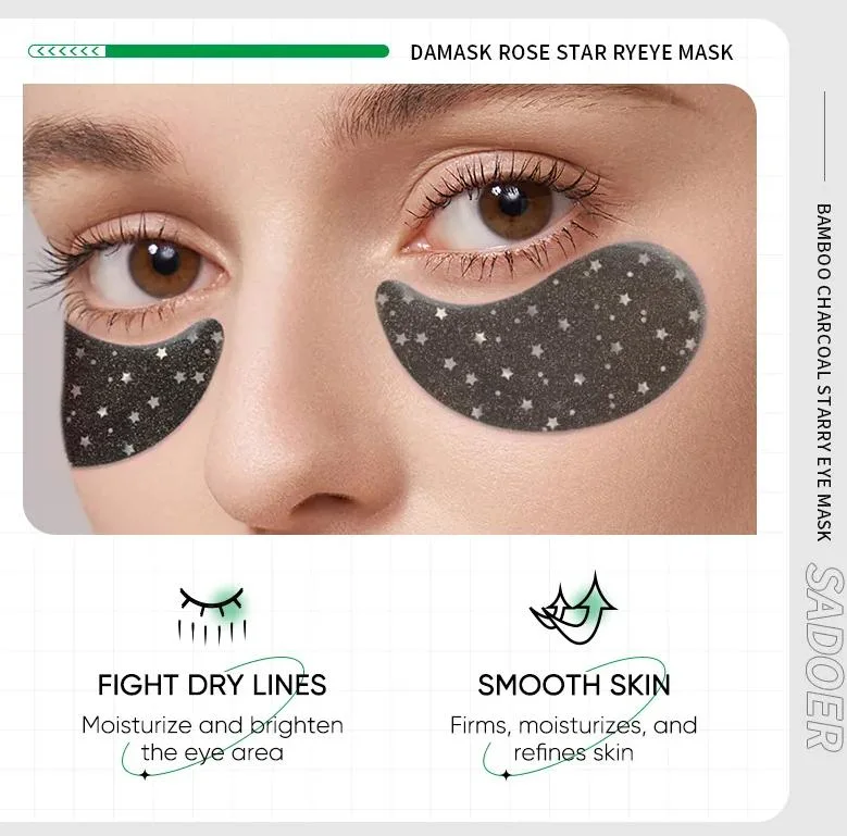 Online Wholesale in Stock Private Label Collagen Bamboo Charcoal Rose Starry Sky Eye Patch Moisturize Anti Aging Skin Care Crystal Eye Mask