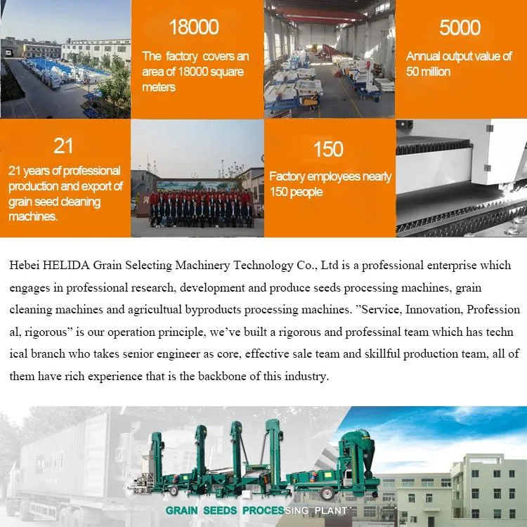 Helida Paddy Cleaner Pea Chickpeas Sorting Machine Soybean Beans Separator 8t/H Double Air Screen Seed Cleaner and Grader