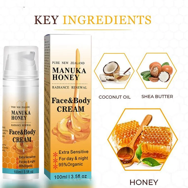 100g Manuka Honey Face Cream Smooths Hydrating Moisturizing 95% Organic Body Cream Tighten Lines Dry Improve Enhance Beauty