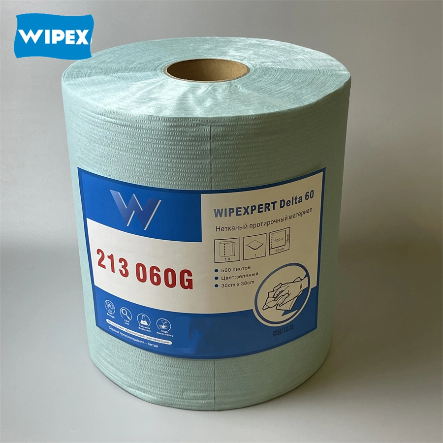 Workshop Disposable Dry Industrial PP Cellulose Degreasing Automotive X80 Heavy Duty Cleaning Jumbo Roll Wipes