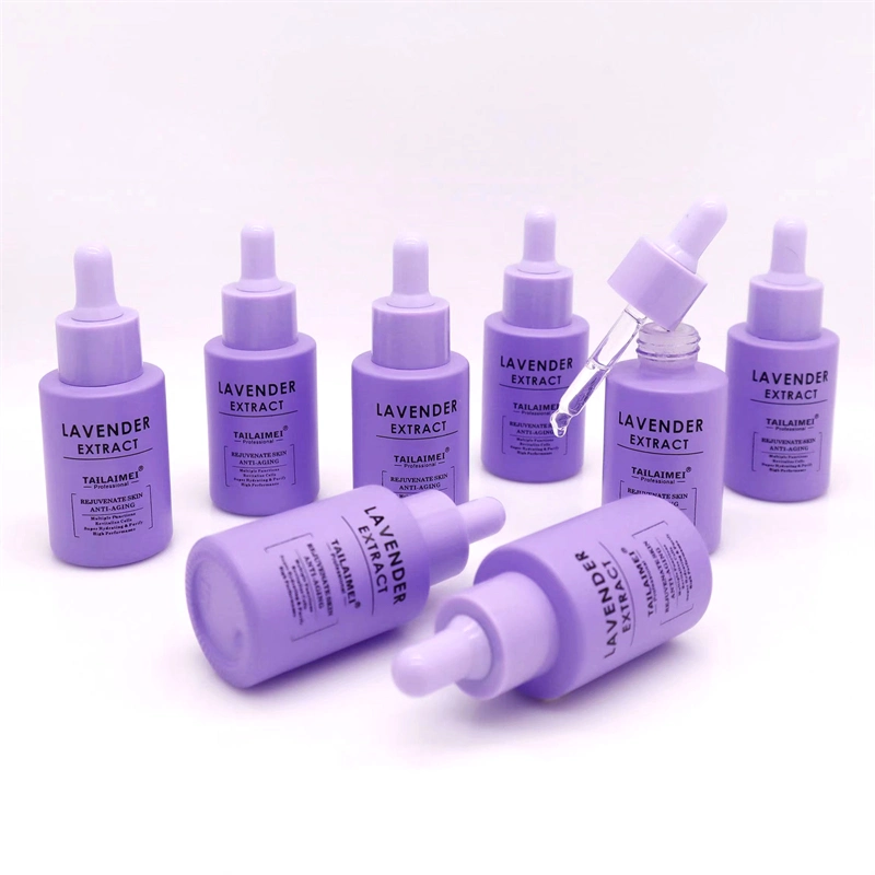 Custom Logo Lavender Extract Anti-Aging Serum Natural Organic Hydrating Revitalize Skin Rejuvenation Face Care Brightening Serum