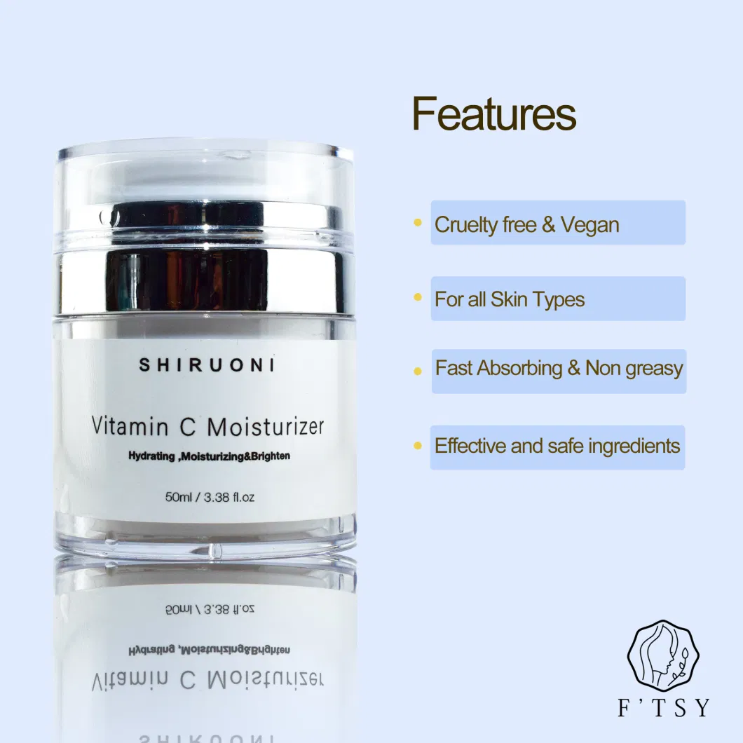 Custom Logo Whitening Vitamin C Moisturizer for Sensitive Skin Nourishing Anti Aging Calming for Face