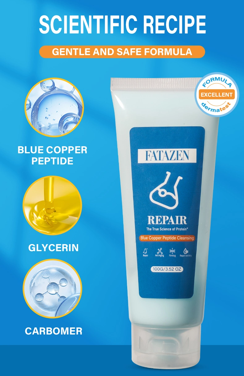 Moisturizing Blue Copper Peptide Deep Cleaning Smoothing Foaming Repairing Facial Cleanser Cream