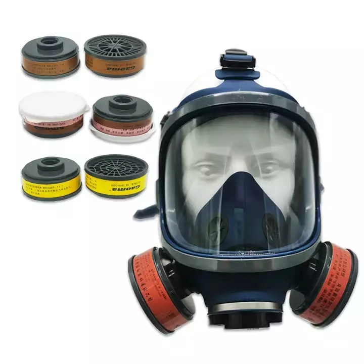 Manufacture Industry Self-Priming Tactical Acid Diver Silica Gel Additional Filtering Full Face Rebreather Gas Mask