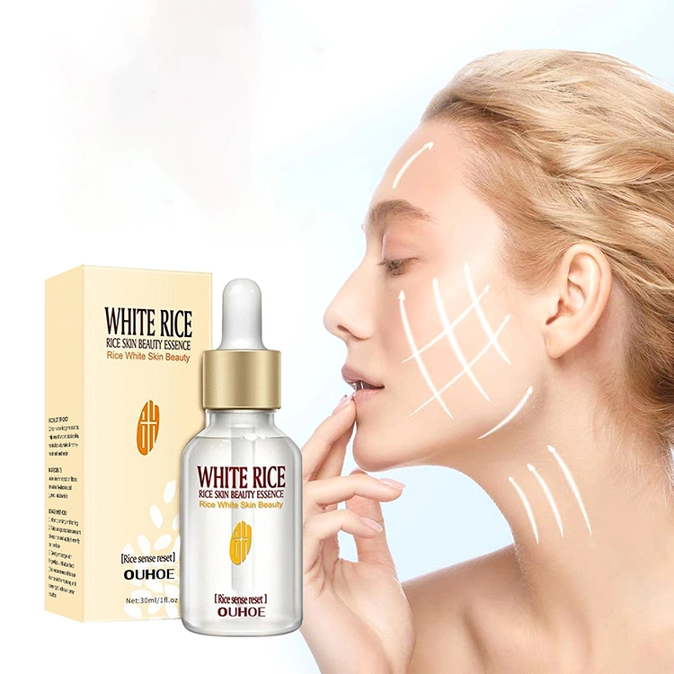 Organic Whitening Liquid Facial Serum Brightening Rice Skin Serum Anti Aging Hydrating White Rice Face Serum