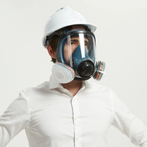 Gas Mask Heavy Duty Eye Protective Silicone Full Face Mask with Respirator