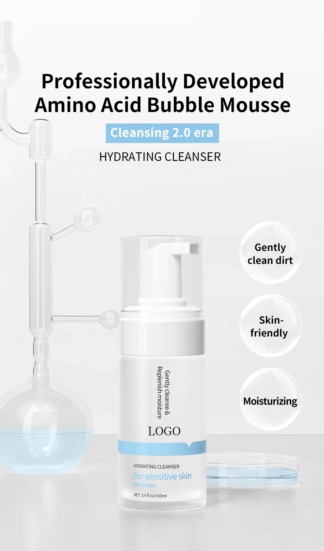 Ditong OEM ODM Moisturizing, Acne Removing, and Stain Removing Amino Acid Cleanser