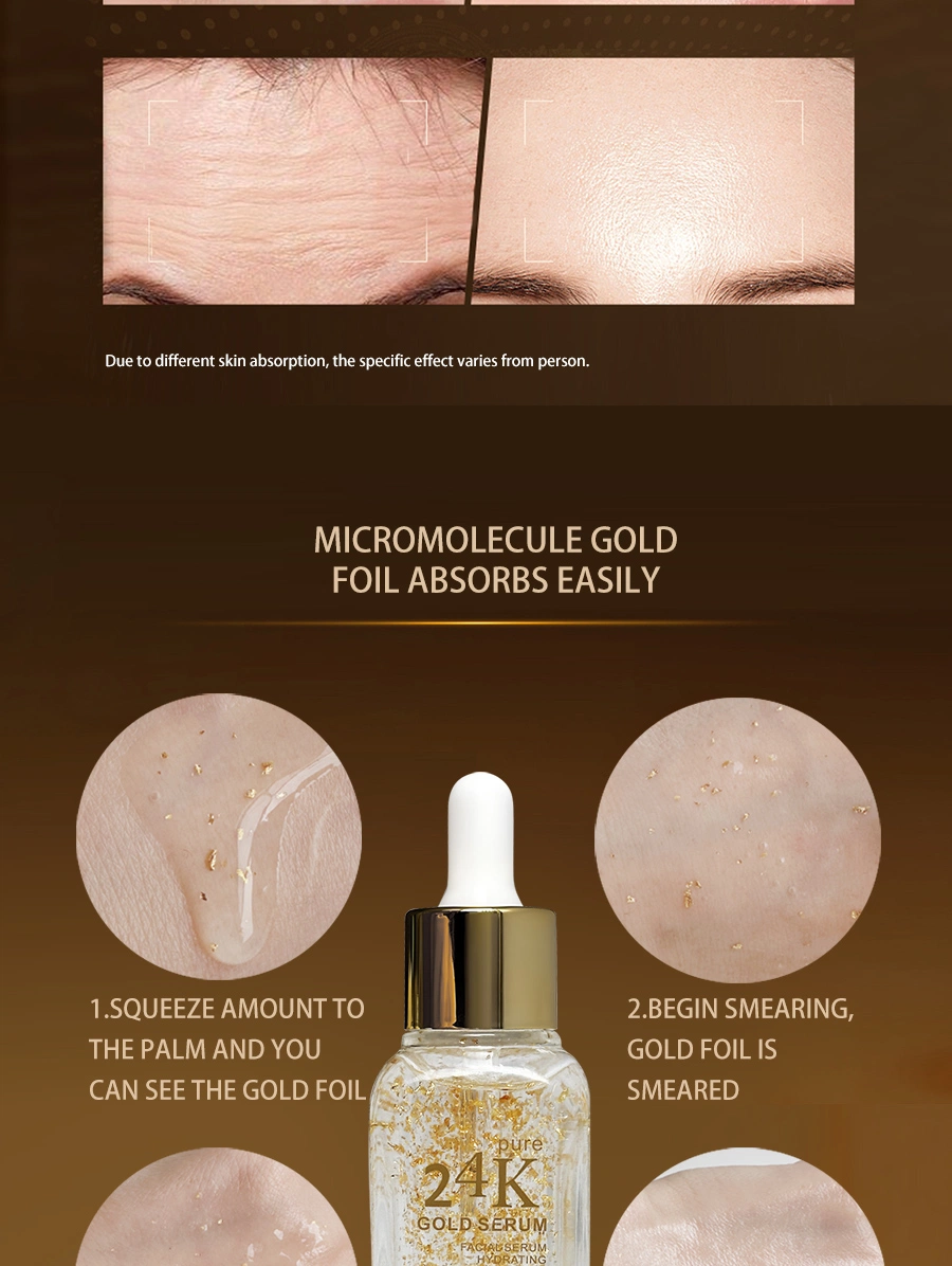 Whitening Anti-Aging Wrinkle Firming Repairing Collagen 24K Gold Facial Peptide Face Serum