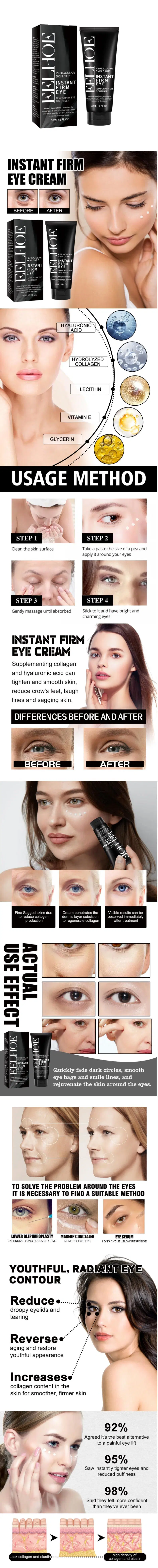 Online Wholesale Ready to Ship Instant Firming Eye Cream Anti-Aging Eye Bag Dark Circle Removing Hydrates and Tightens The Skin Around The Eyes