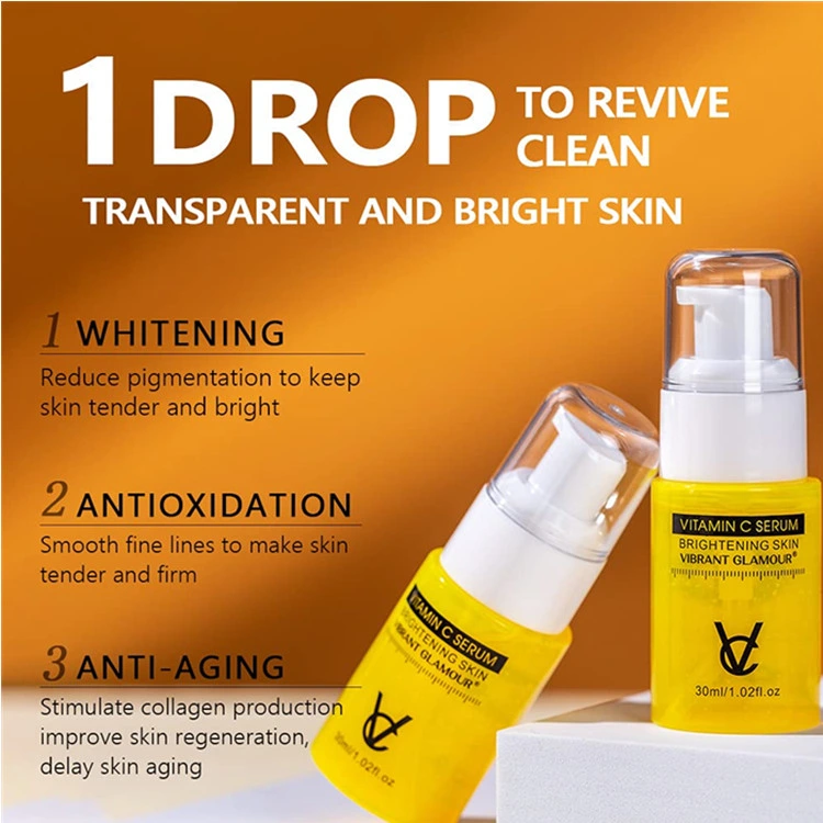 OEM Vitamin C Face Serum Moisturizing Whitening Anti-Aging Anti-Wrinkle Facial Skin Care Serum