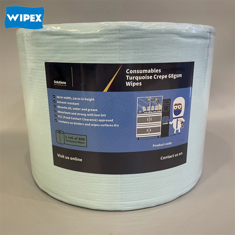 Workshop Disposable Dry Industrial PP Cellulose Degreasing Automotive X80 Heavy Duty Cleaning Jumbo Roll Wipes