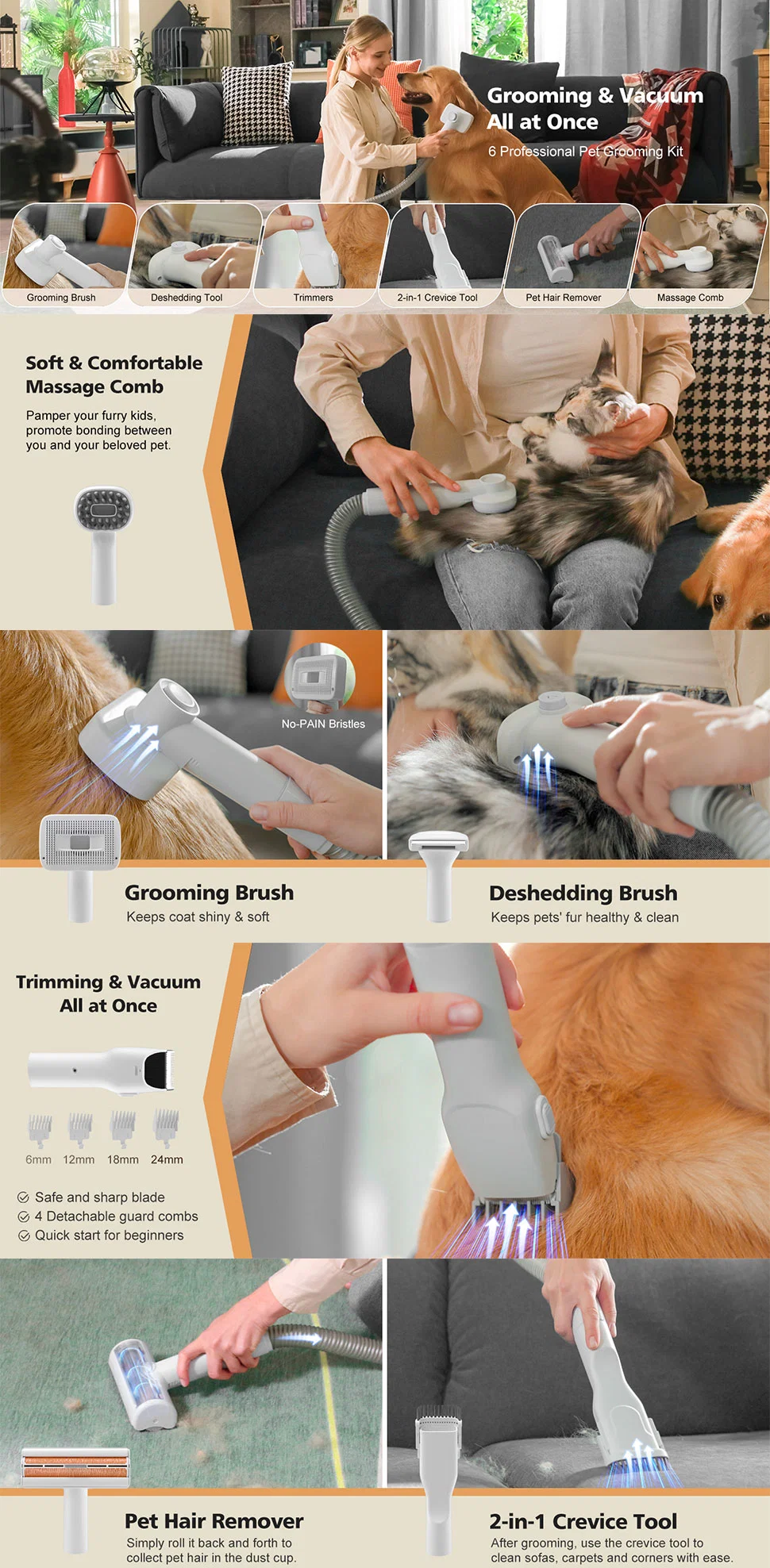 Hot Sale Pet Cat Comb Grooming Electric Vacuum Cleaner Pet Dog Vacuum Cleaner for Pet Hair