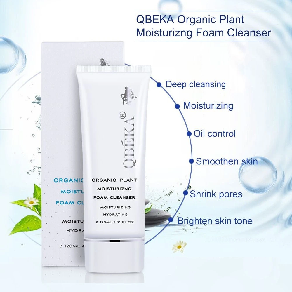 Best Qbeka Organic Plant Moisturizing Foam Cleanser Facial Cleansing Olive Oil Amino Acid Gentle Cleansing Whitening