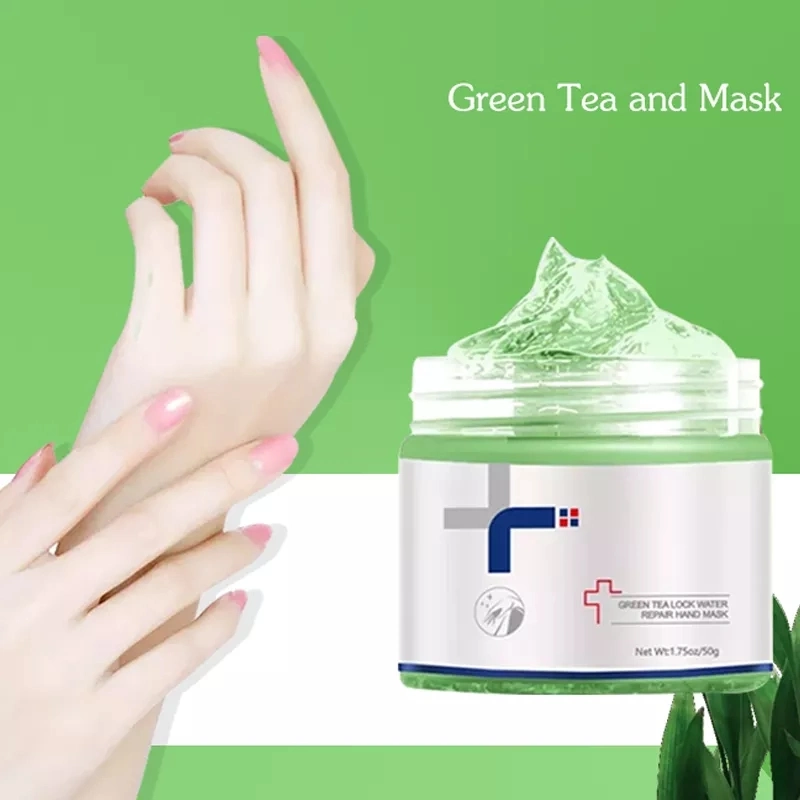 Private Label Custom Own Logo Brand Green Tea Natural Peel off Dead Skin Moisturizing Exfoliating Hand Cream Mask